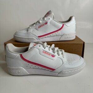 Adidas Continental 80 Low Girls Size 6Y White Pink Athletic Shoes Sneakers
